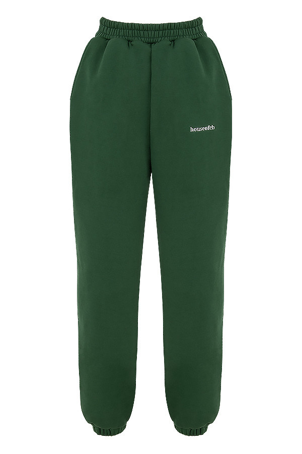 Sky Green Fleece Back Jogging Trousers - luluinthesky