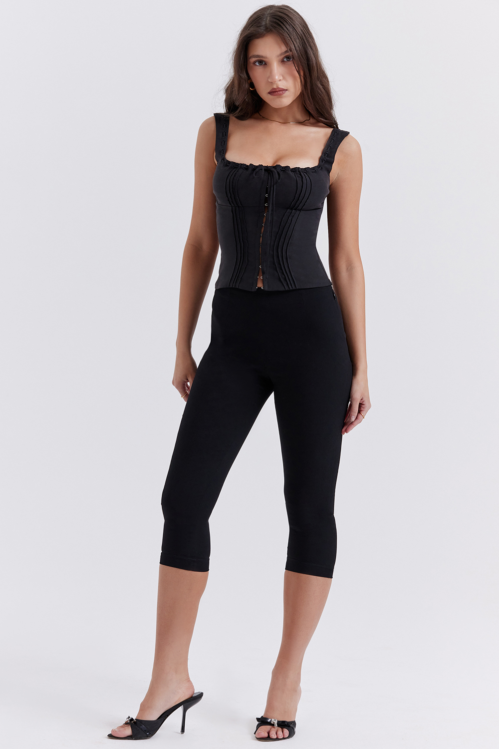 Halima Black Capri Trousers - luluinthesky
