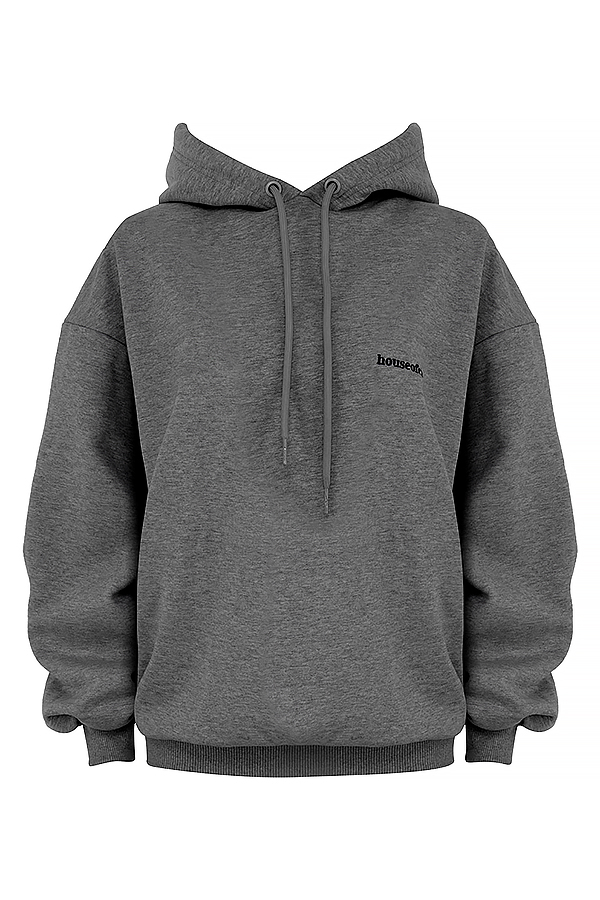 Halo Dark Grey Cotton Fleece-Back Oversized Hoodie - luluinthesky