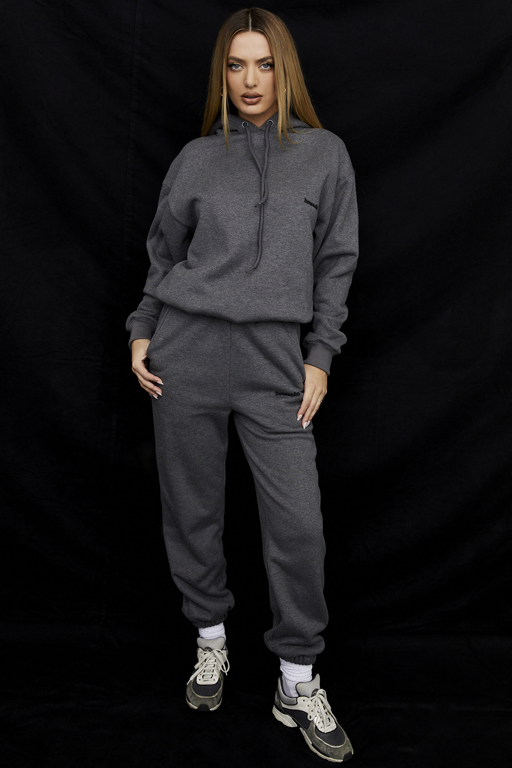 Sky Dark Grey Fleece Back Jogging Trousers - luluinthesky