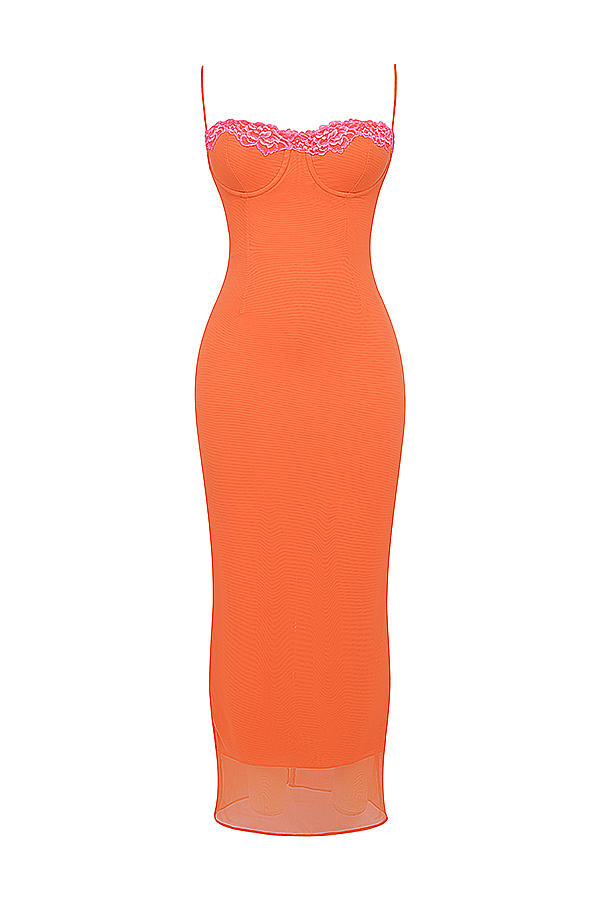 Aiza Flame Orange Maxi Dress - luluinthesky