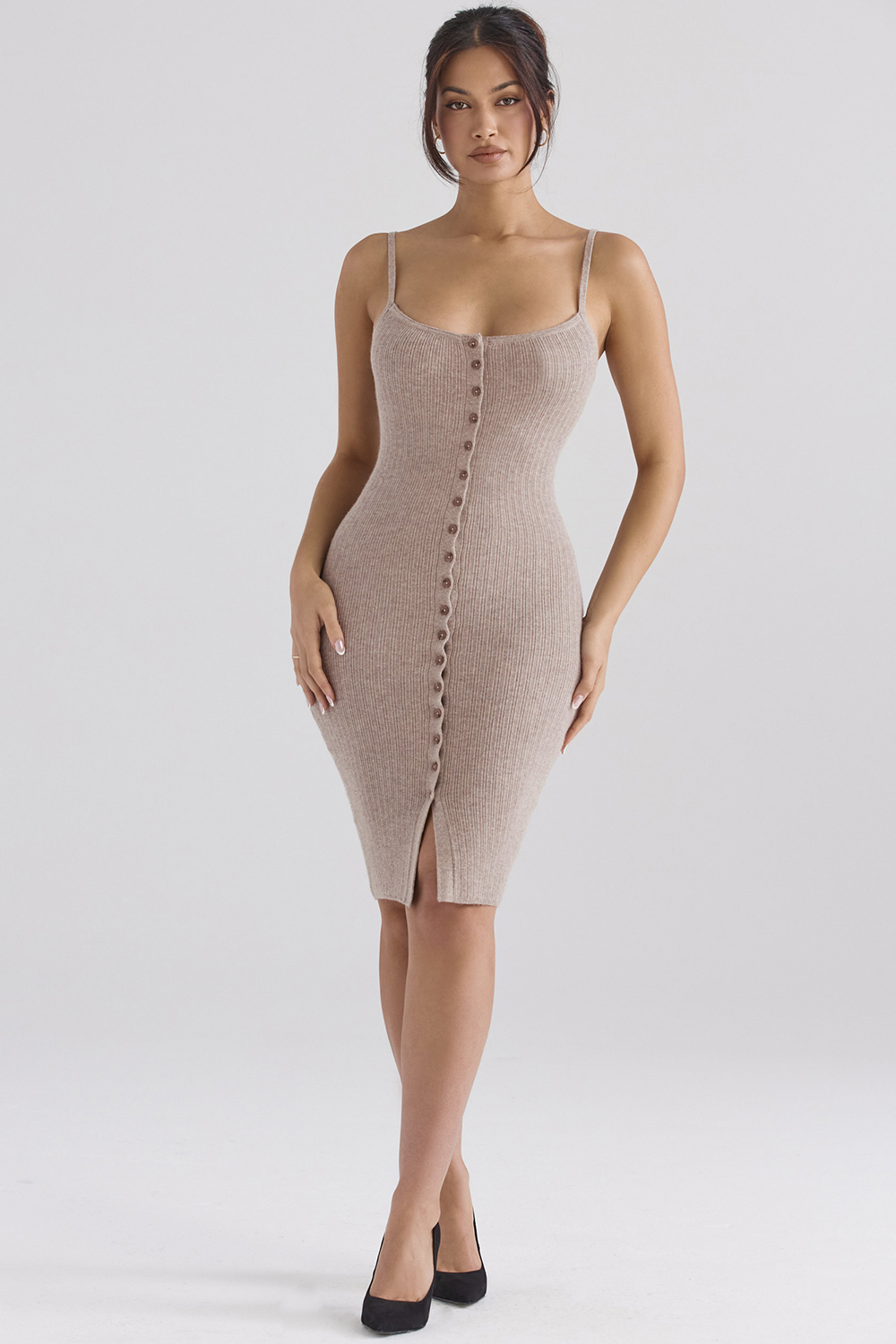 Teva Beige Cashmere Knit Midi Dress - SALE - luluinthesky