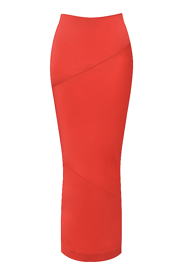 Colette Scarlet Satin Low Waist Midi Skirt - luluinthesky