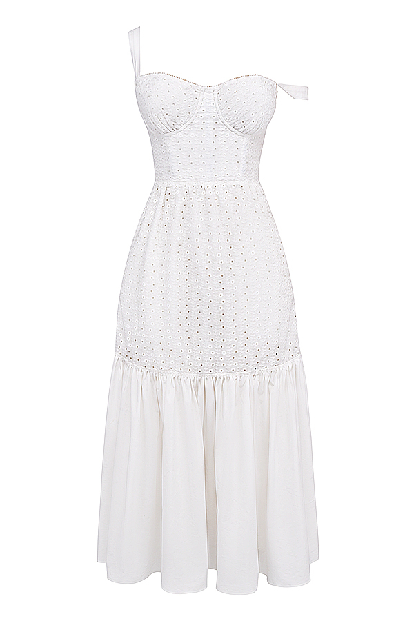 Elia White Broderie Anglaise Midi Sundress - luluinthesky