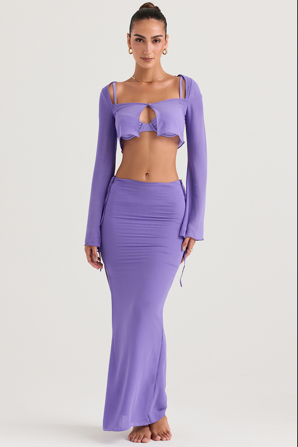 Amalfi Violet Cutout Maxi Skirt - luluinthesky