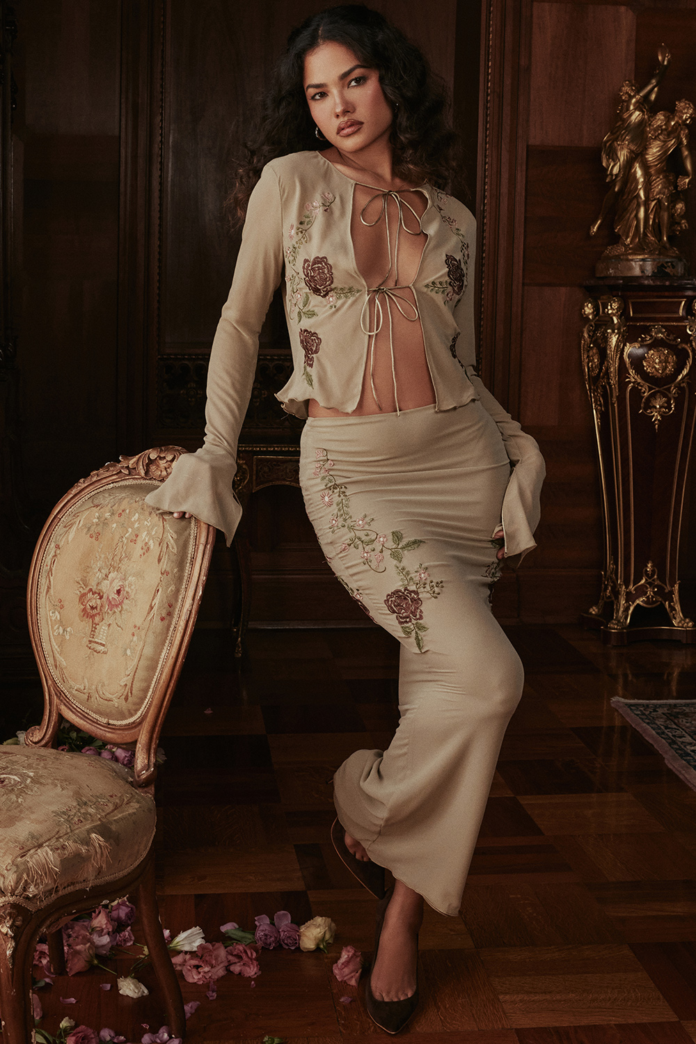 Lailah Artichoke Floral Maxi Skirt - luluinthesky