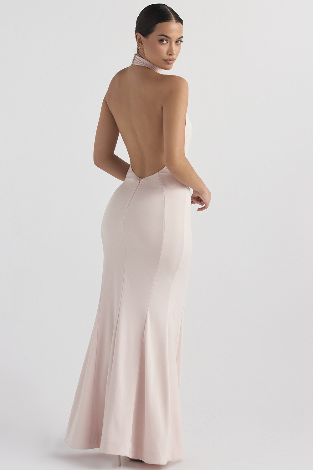 Juliette Blush Halter Gown - luluinthesky