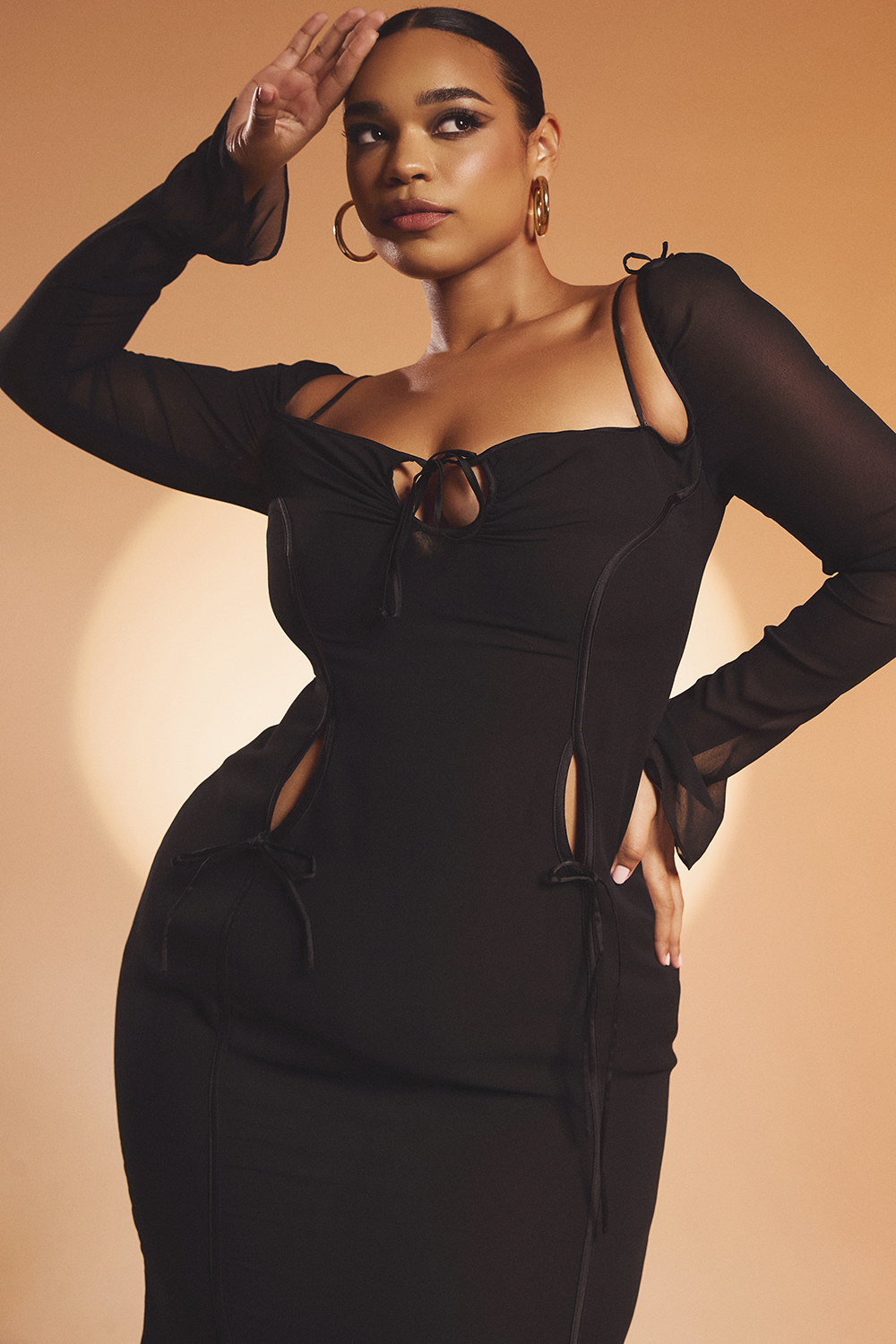 Ophelia Black Cutout Midi Dress - luluinthesky