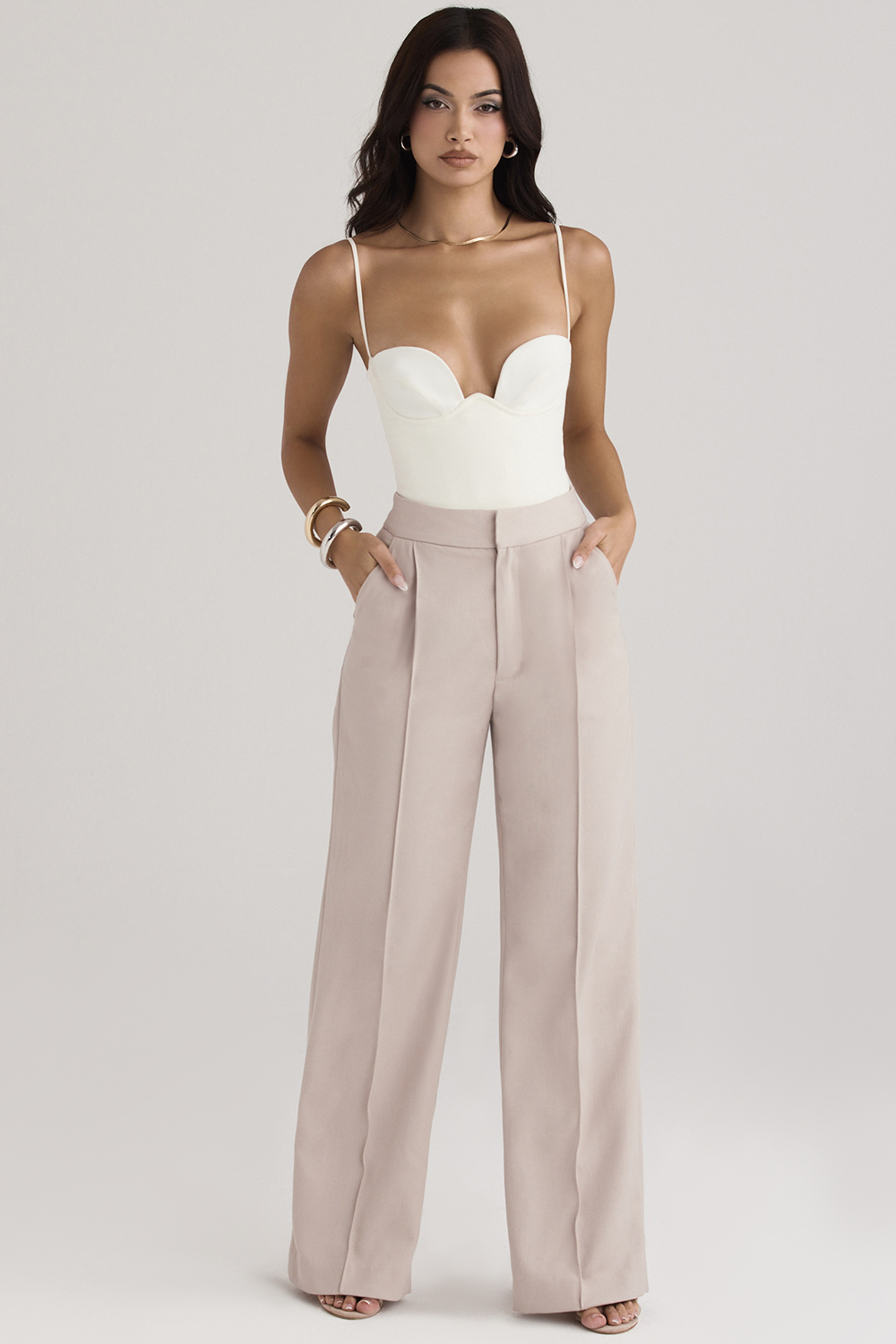 Alivia Beige Loose Fit Trousers - luluinthesky