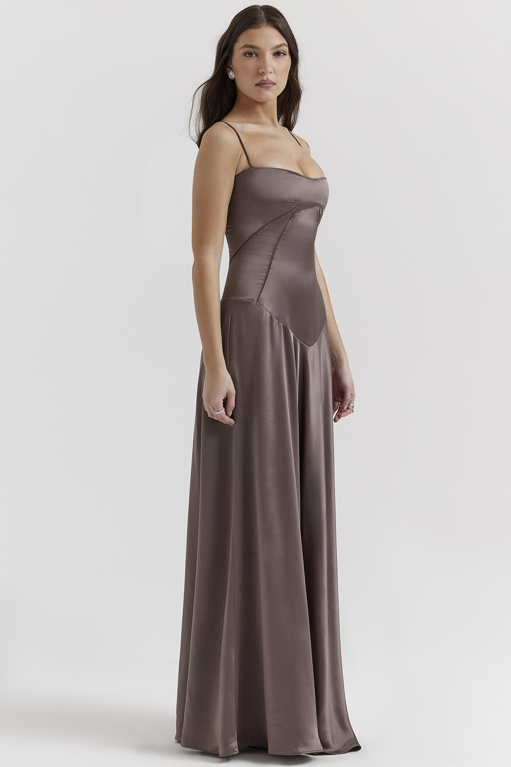 Anabella Smoke Lace Up Maxi Dress - luluinthesky