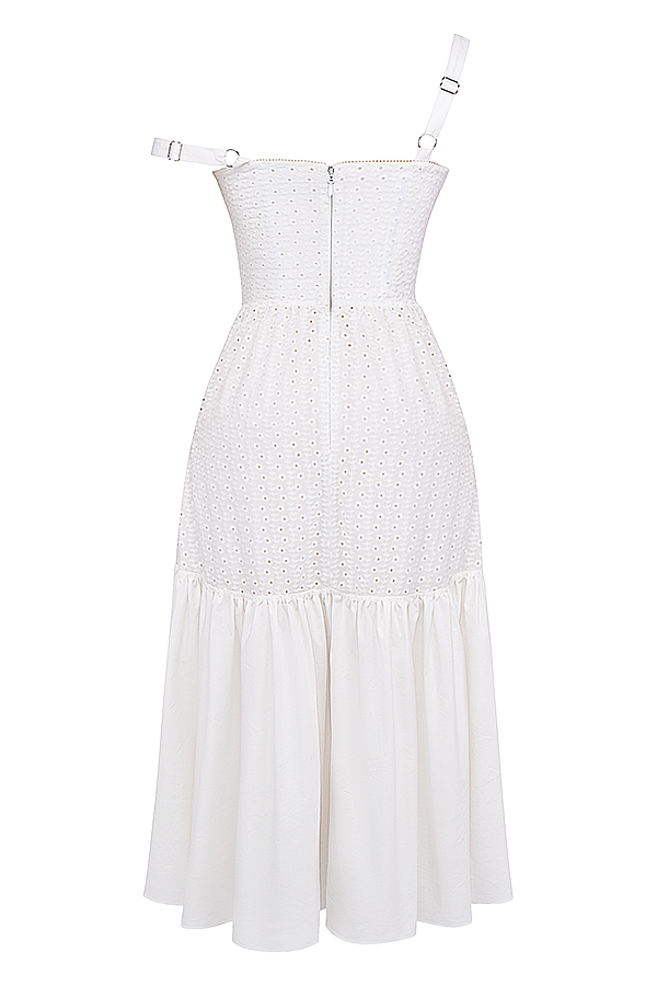 Elia White Broderie Anglaise Midi Sundress - luluinthesky