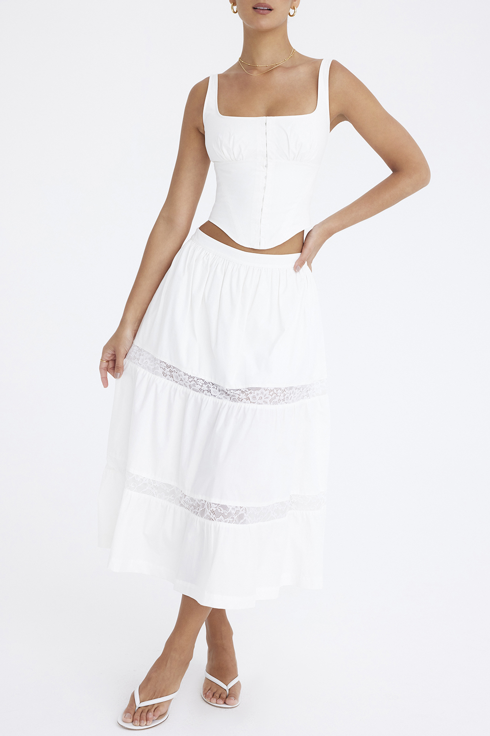 Mistress Rocks White Panelled Midi Skirt - SALE - luluinthesky