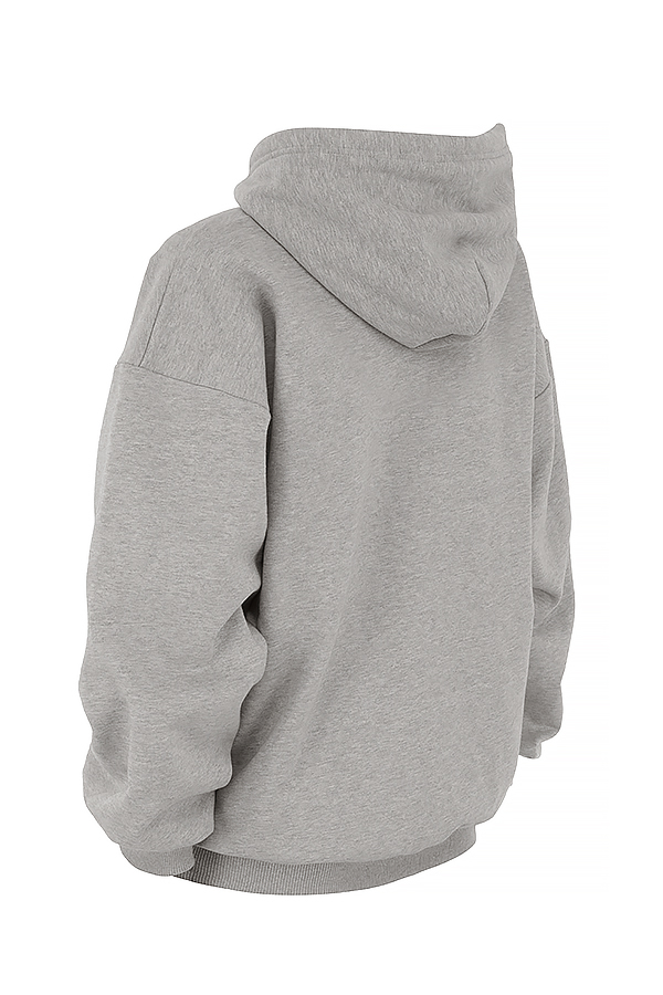 Halo Light Grey Cotton Fleece-Back Oversized Hoodie - luluinthesky