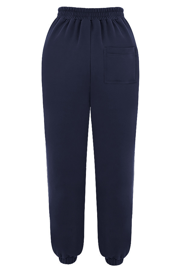 Sky Navy Fleece Back Jogging Trousers - luluinthesky
