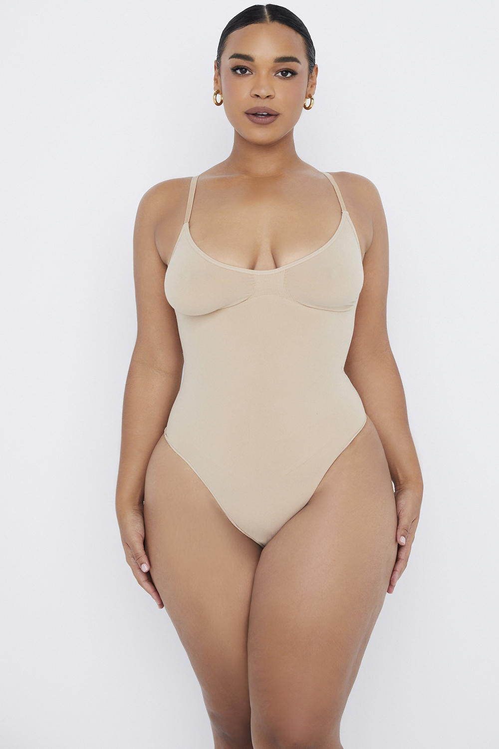 Sculpting Thong Bodysuit Almond - luluinthesky