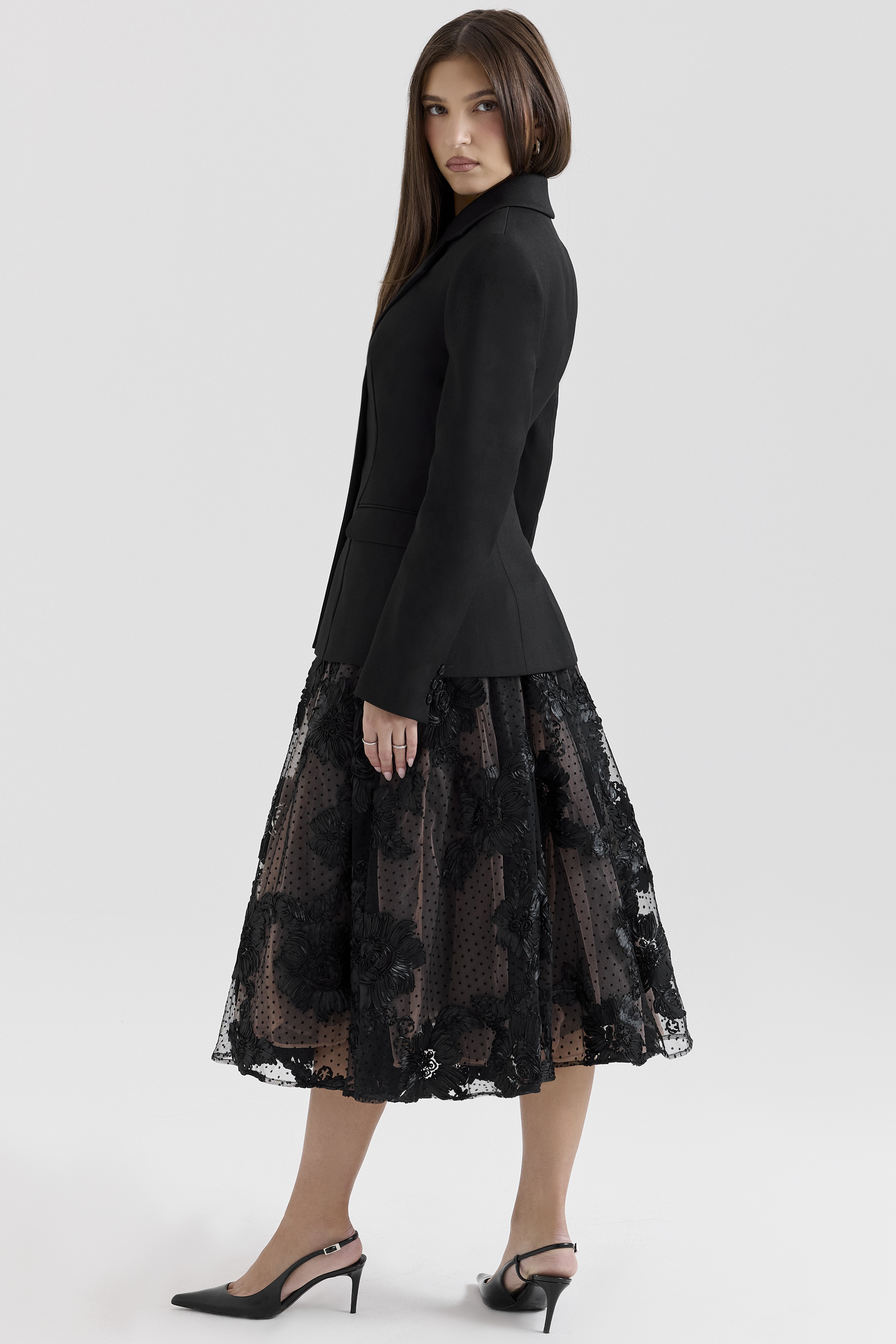 Aviva Black Tailored Hourglass Jacket - luluinthesky