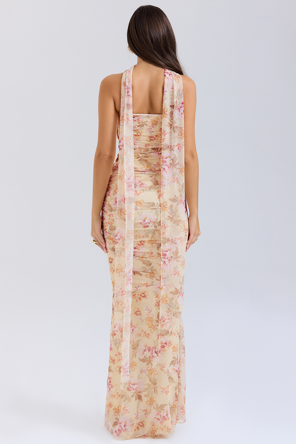 Hallie Honeyflower Print Strapless Corset With Neck Scarf - luluinthesky