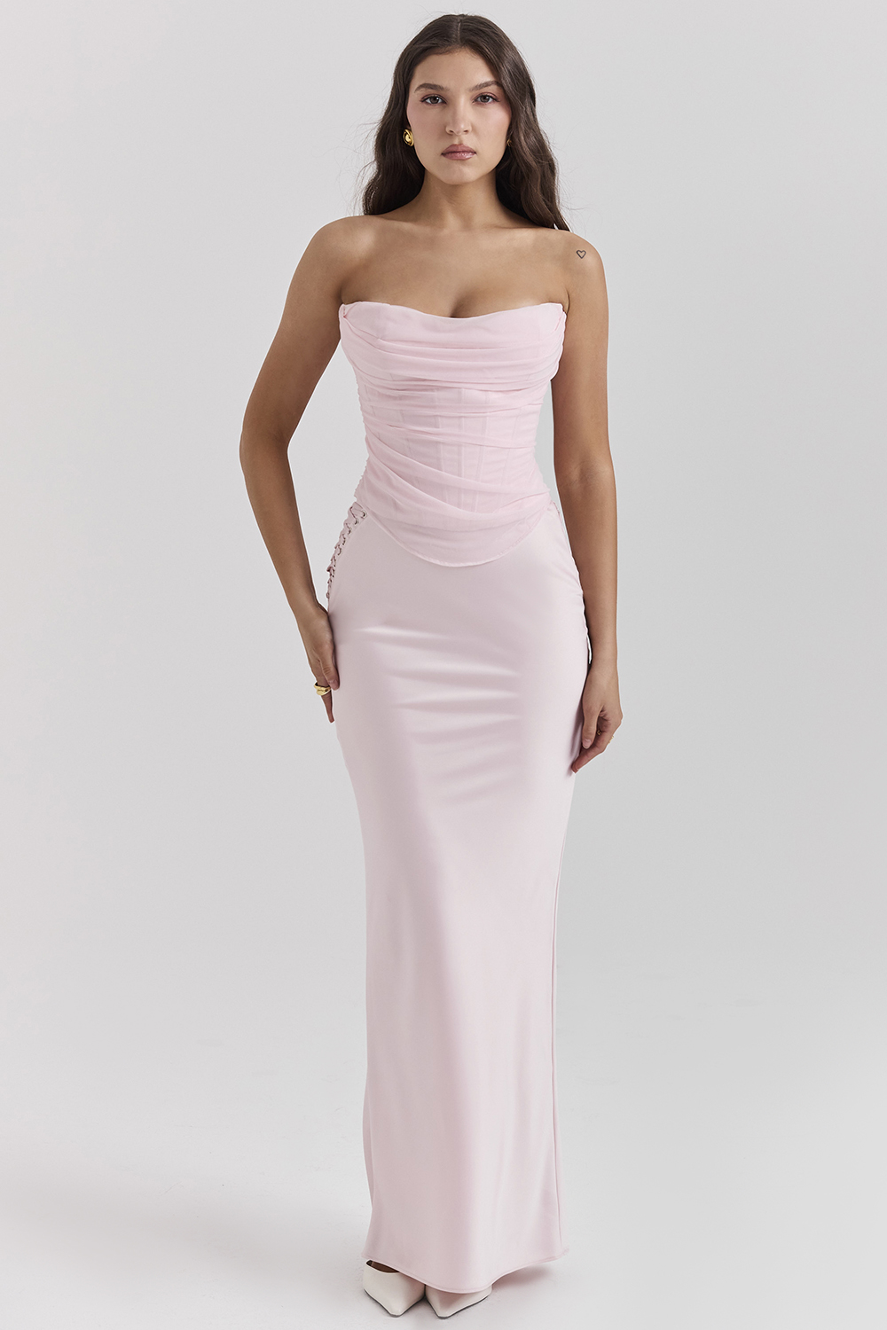 Giuliana Ballerina Pink Satin Maxi Skirt - luluinthesky