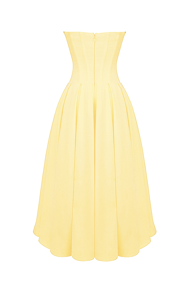 Lady Sunshine Strapless Tulle Midi Dress - luluinthesky