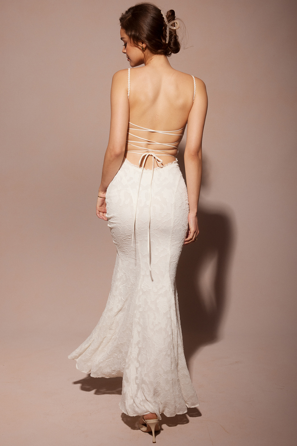 Joan Ivory Lace Up Back Maxi Dress - luluinthesky