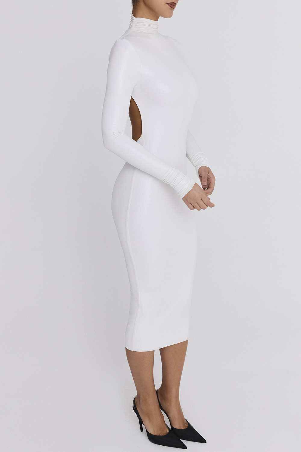 Mistress Rocks White Glitter Jersey Open Back Midi Dress - SALE - luluinthesky
