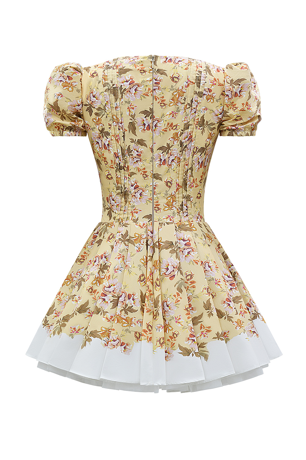 Imani Honeyflower Print Pleated Cotton Mini Dress - luluinthesky