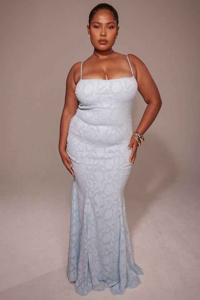 Joan Bluebell Lace Up Back Maxi Dress - luluinthesky