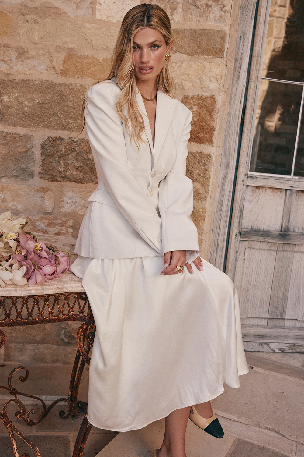 Sariah Ivory Contour Tailored Blazer - luluinthesky