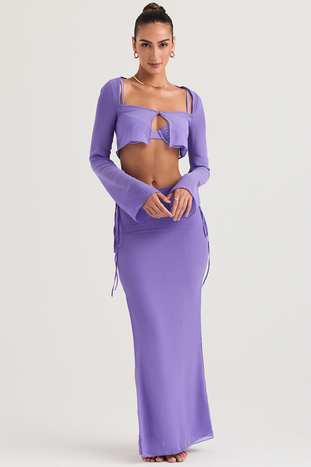 Amalfi Violet Cutout Maxi Skirt - luluinthesky