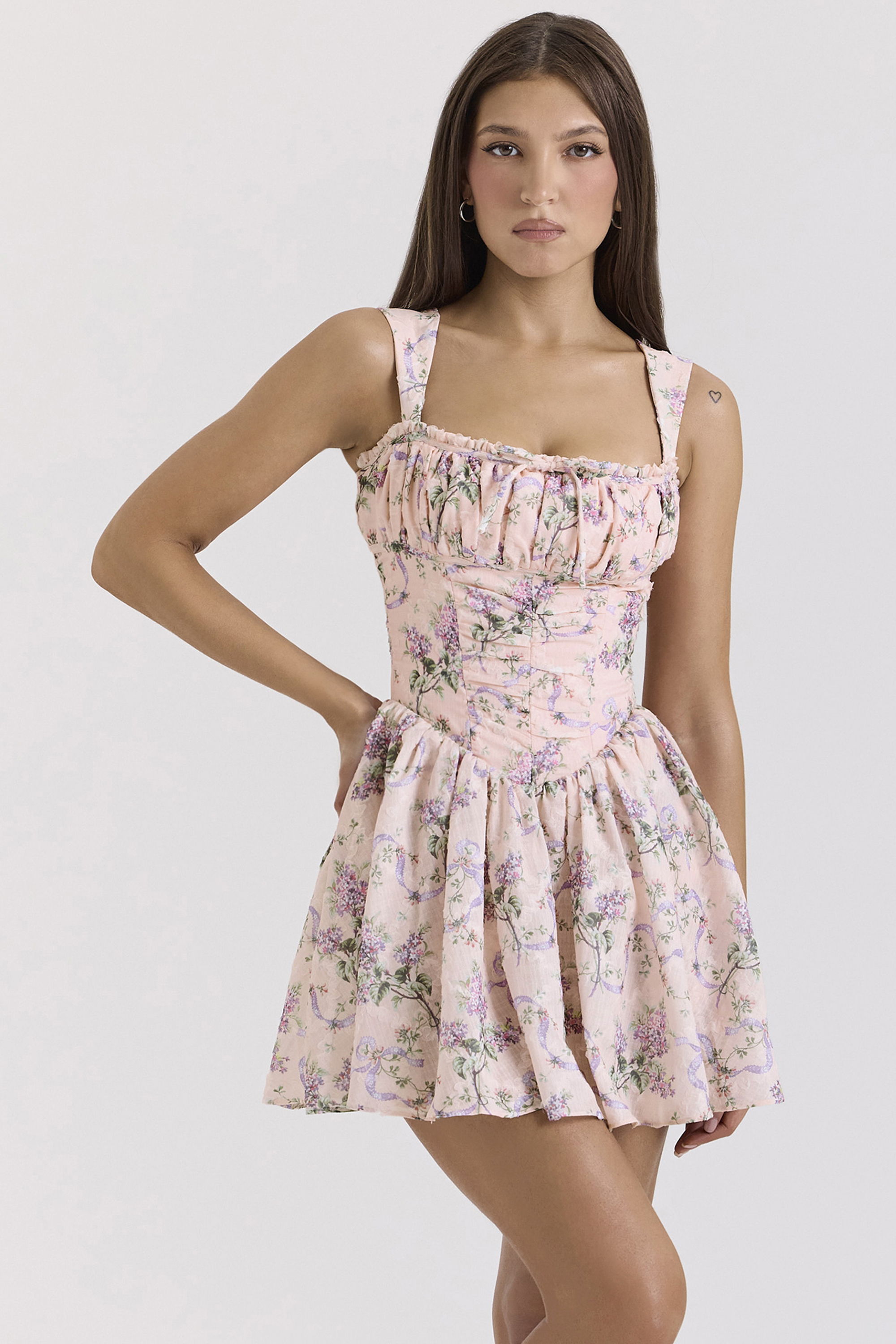 Ophelia Pink Ribbon Print Dress with Bloomers - luluinthesky