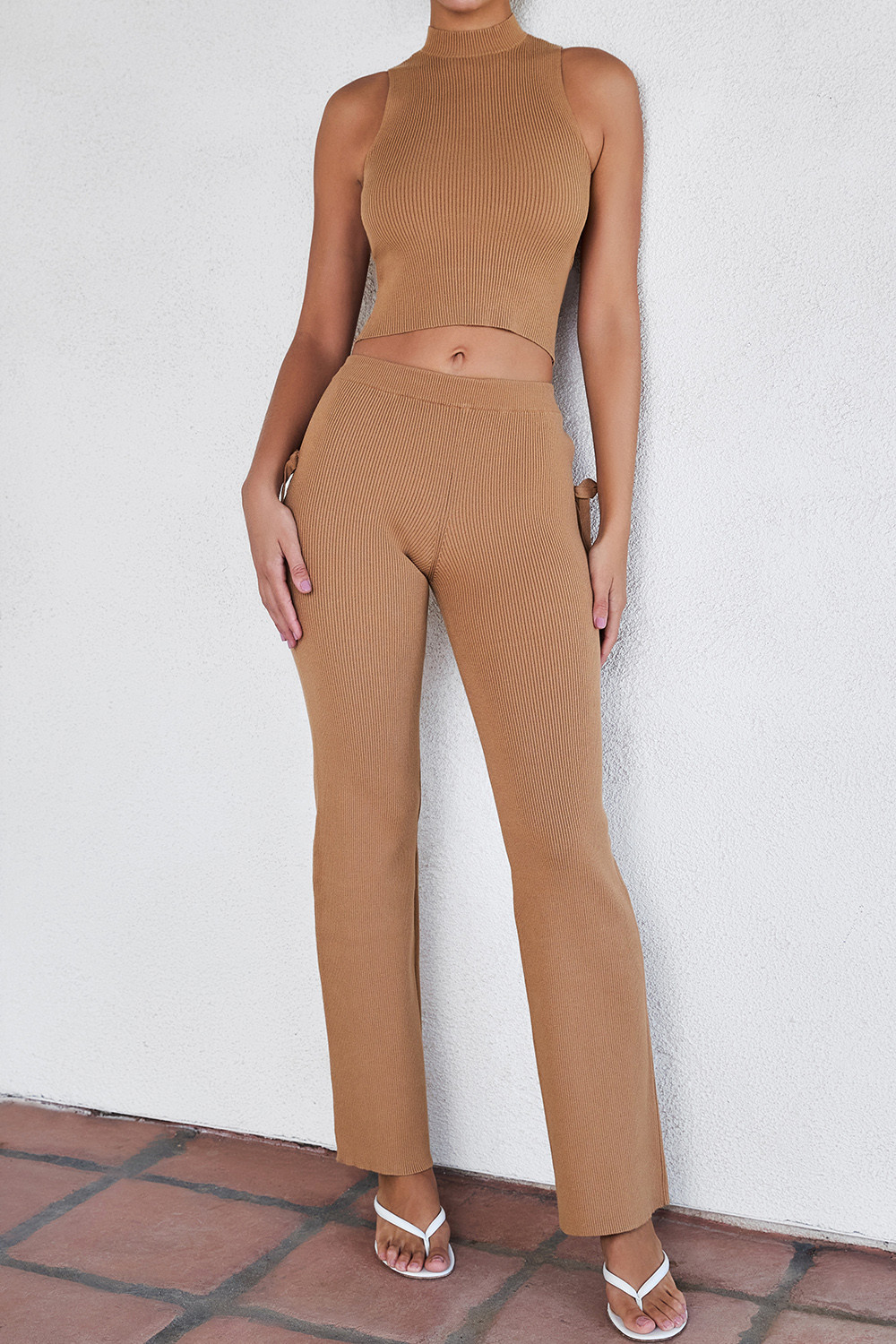 Mistress Rocks Camel Ribbed Knit Trousers - SALE - luluinthesky
