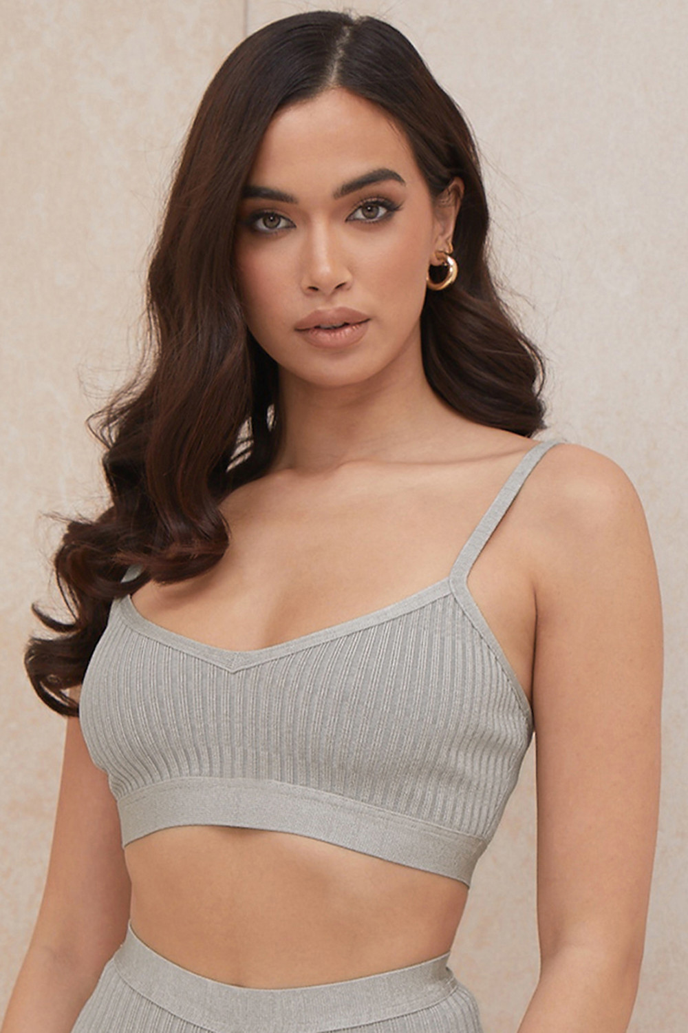 Evie Grey Marl Bandage Bralette - luluinthesky