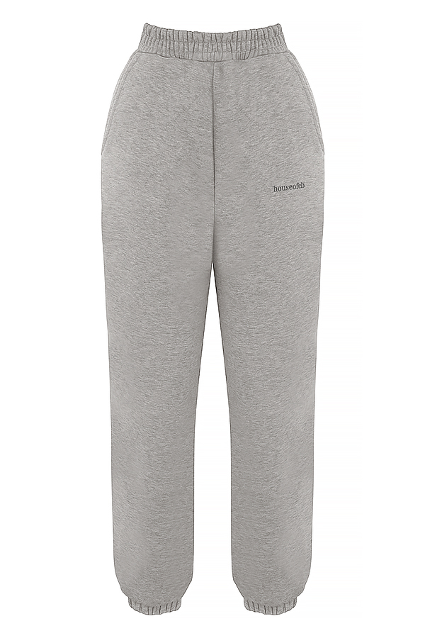 Sky Light Grey Fleece Back Jogging Trousers - luluinthesky