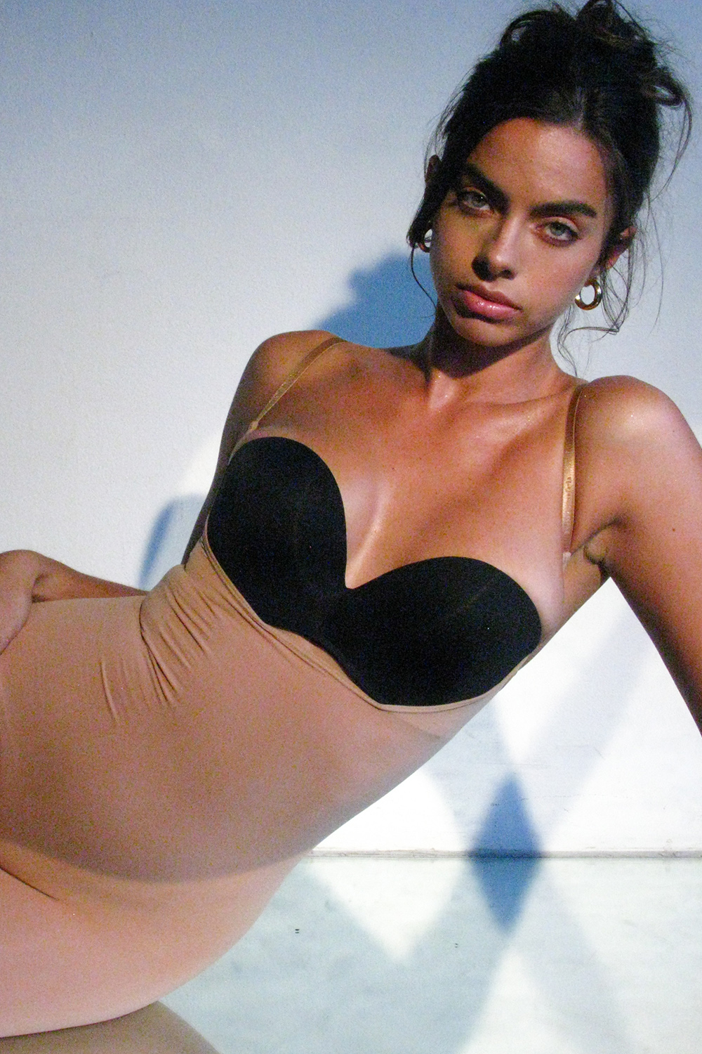 Mid Thigh Sculpting Bodysuit Cafe Au Lait - luluinthesky