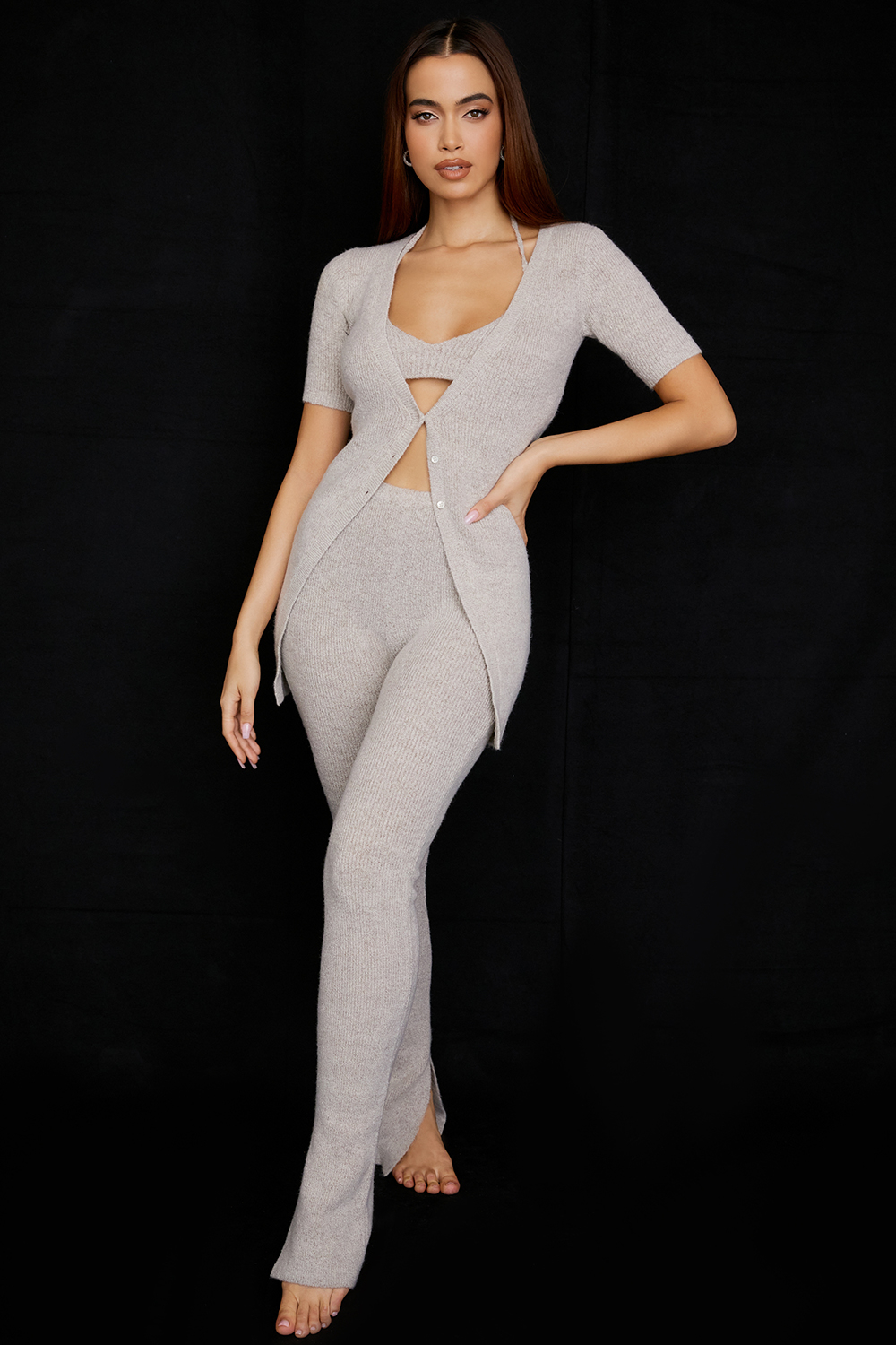 Opal Oatmeal Ribbed Knit Cardigan - SALE - luluinthesky