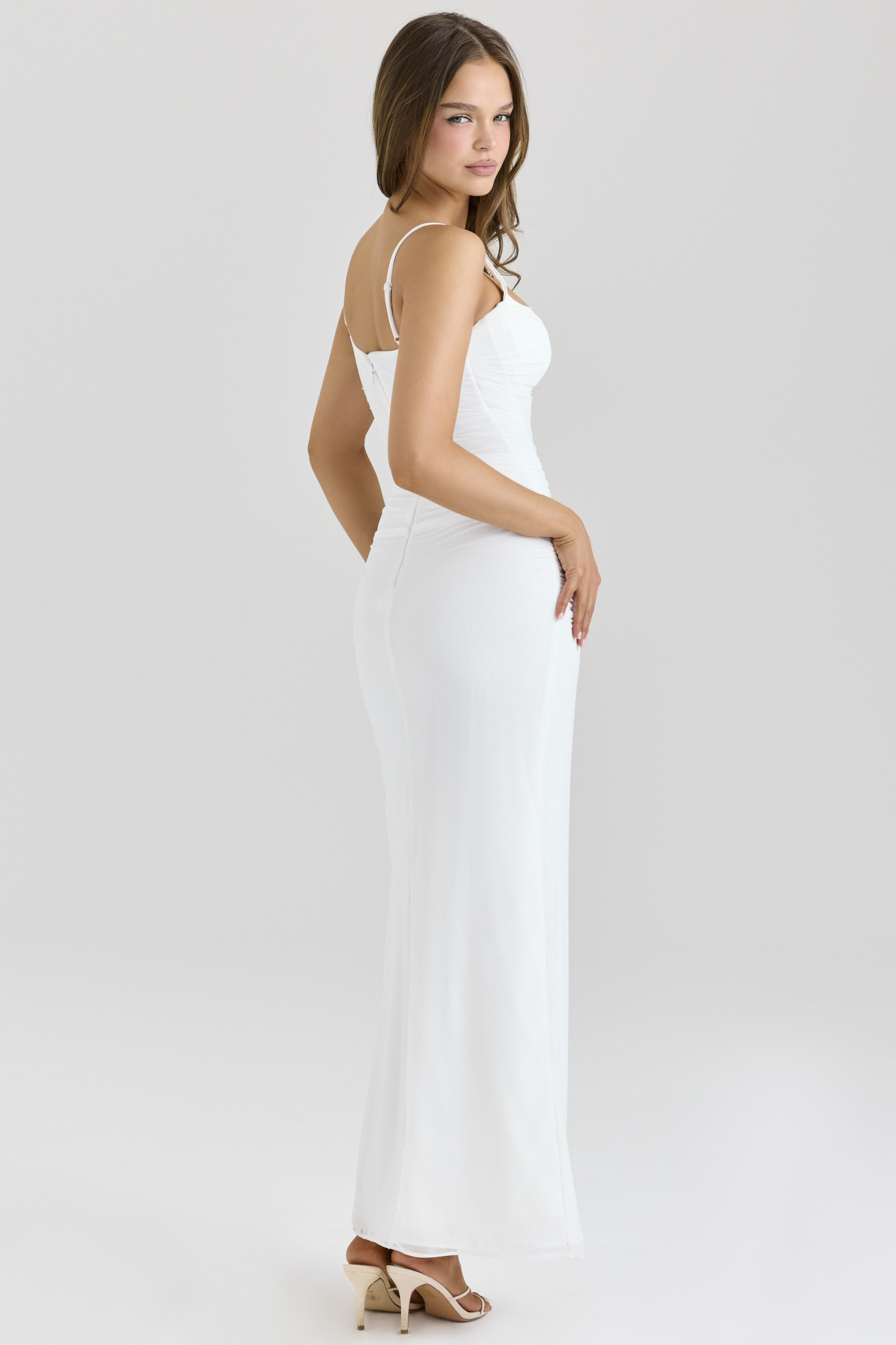 Lini White Mesh Maxi Dress - luluinthesky