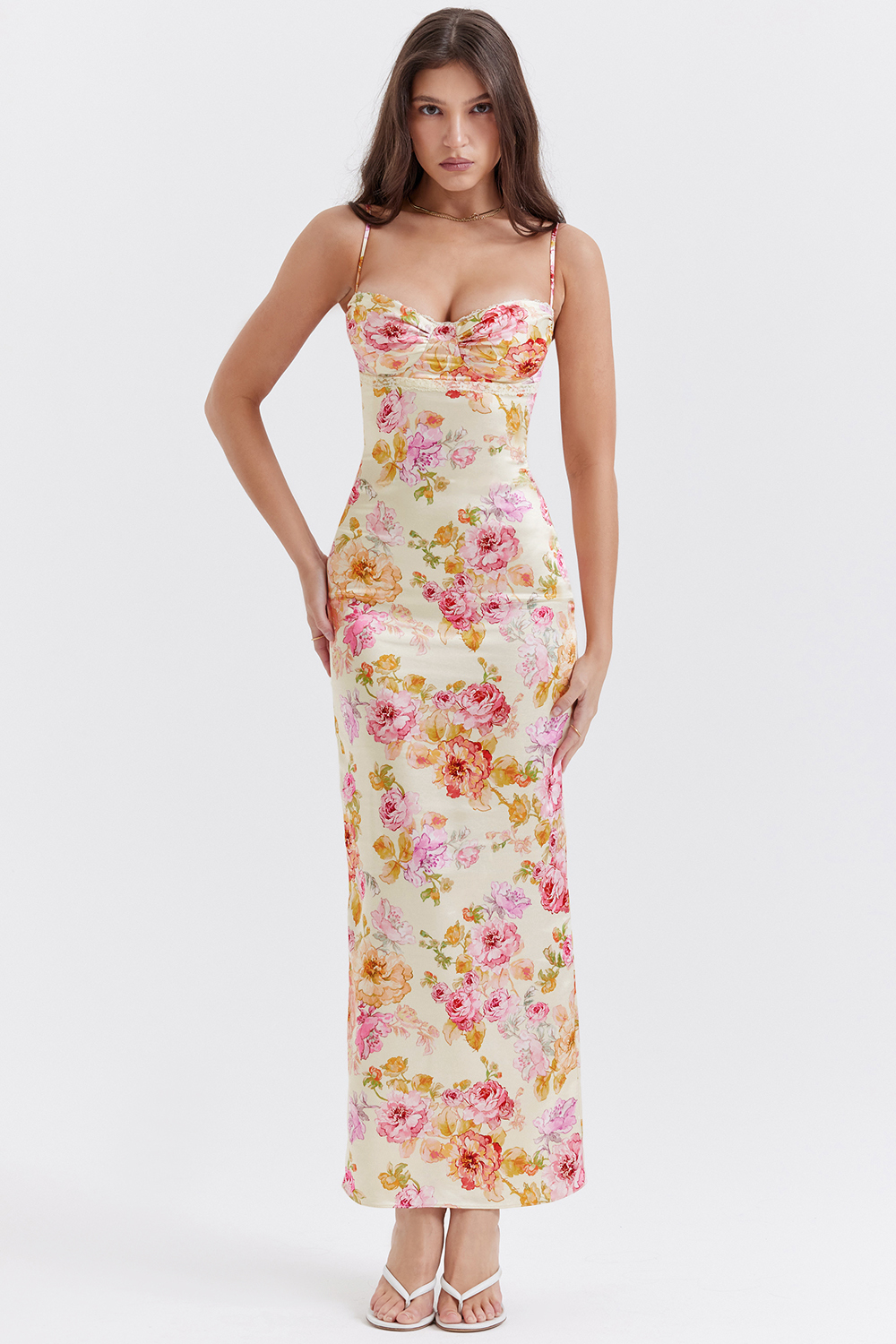 Josefina Ivory Floral Maxi Dress - luluinthesky