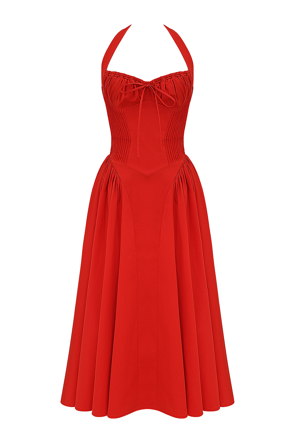 Adabella Italian Tomato Cotton Halter Sundress - luluinthesky