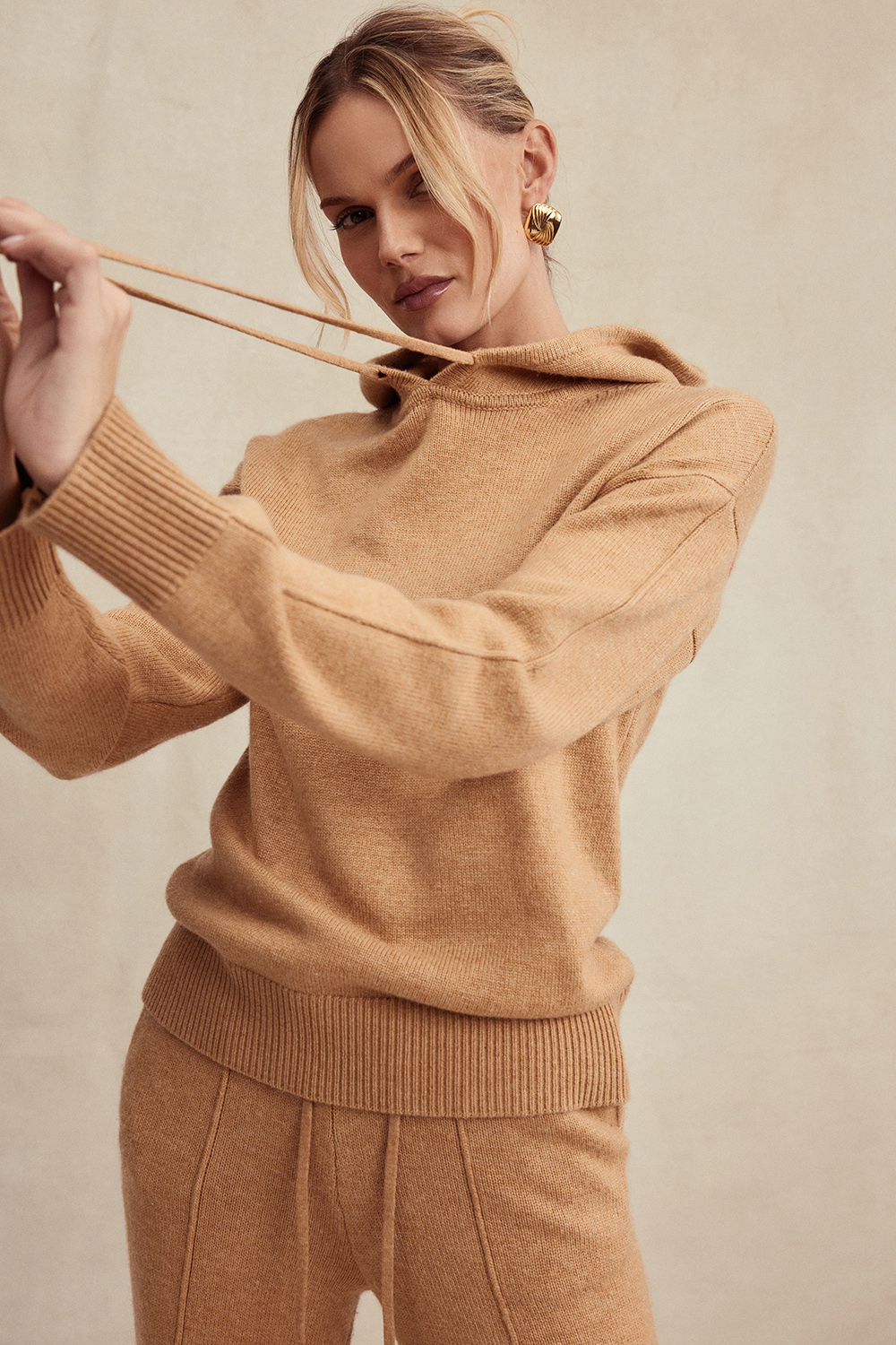 Jionni Camel Cashmere Blend Hoodie - SALE - luluinthesky