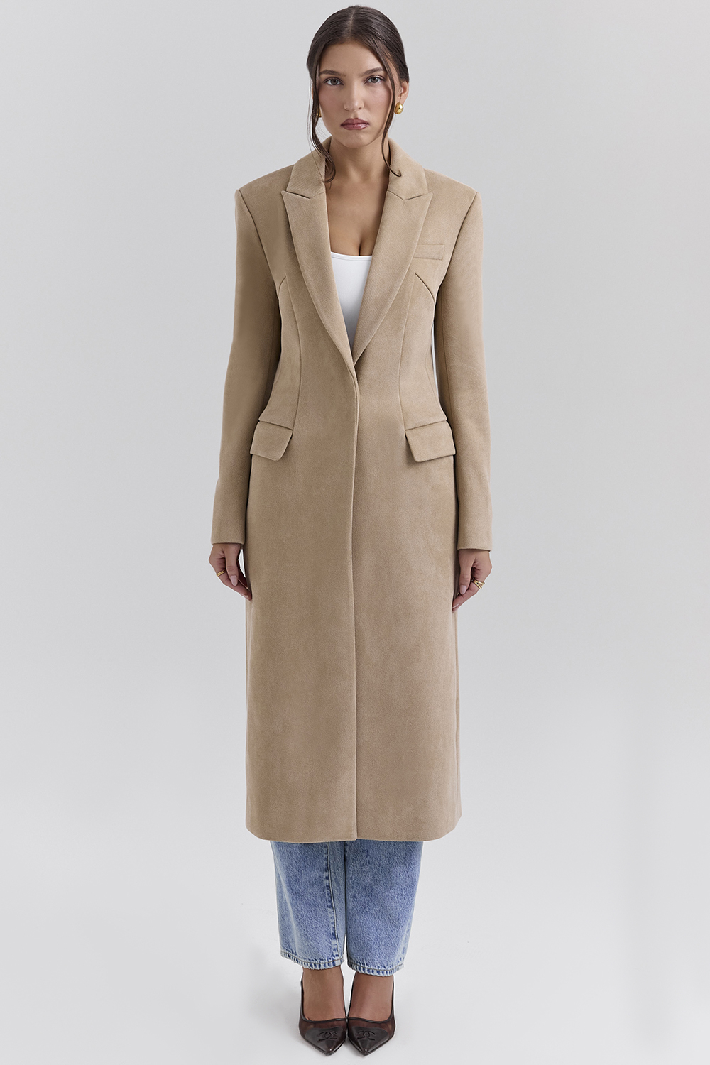 Remi Camel Single Breasted Long Coat - luluinthesky