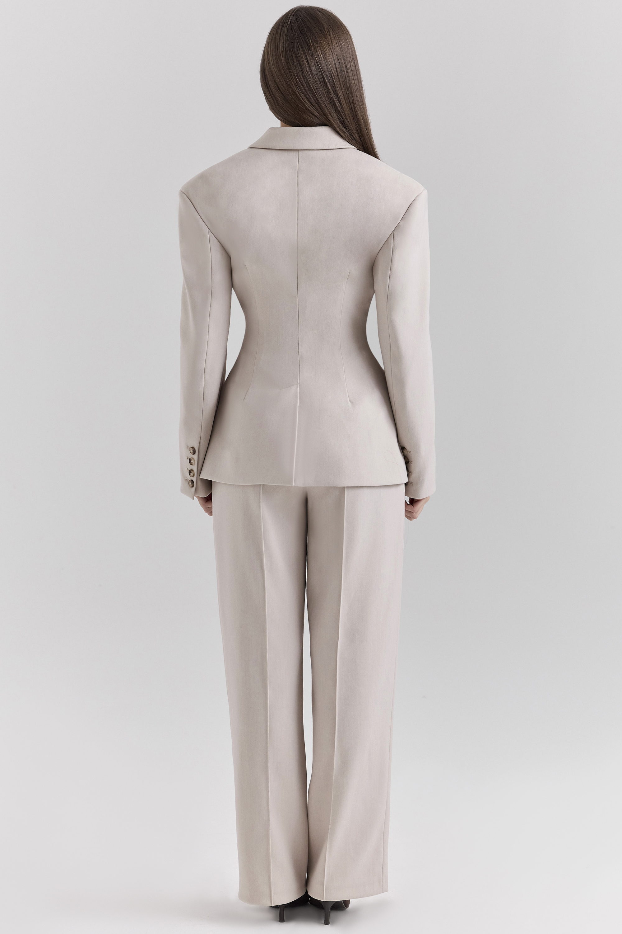 Hayden Beige High Waist Tailored Trousers - luluinthesky