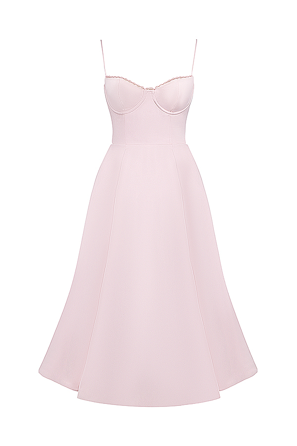 Mademoiselle Ballerina Pink Midi Dress - luluinthesky
