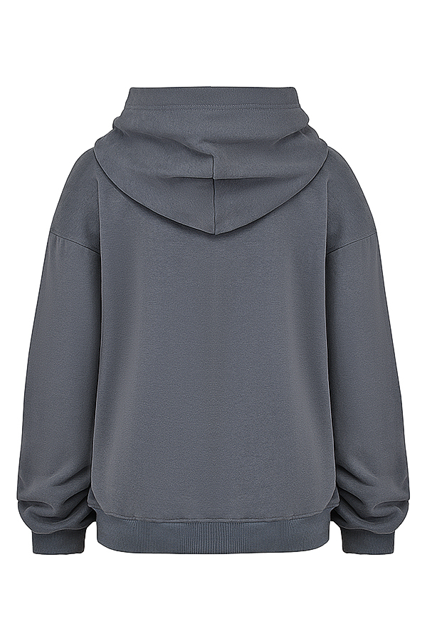 Muse Slate Cotton Fleece-Back Hoodie - luluinthesky