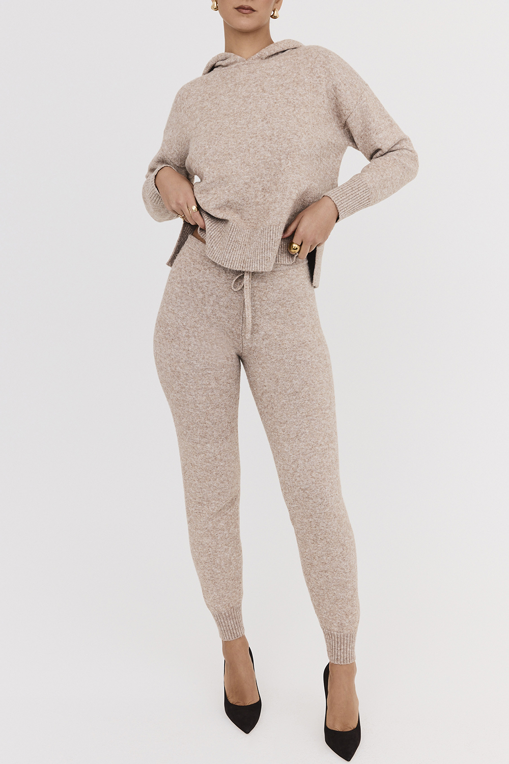 Mistress Rocks Biscuit Knit Jogging Trousers - SALE - luluinthesky