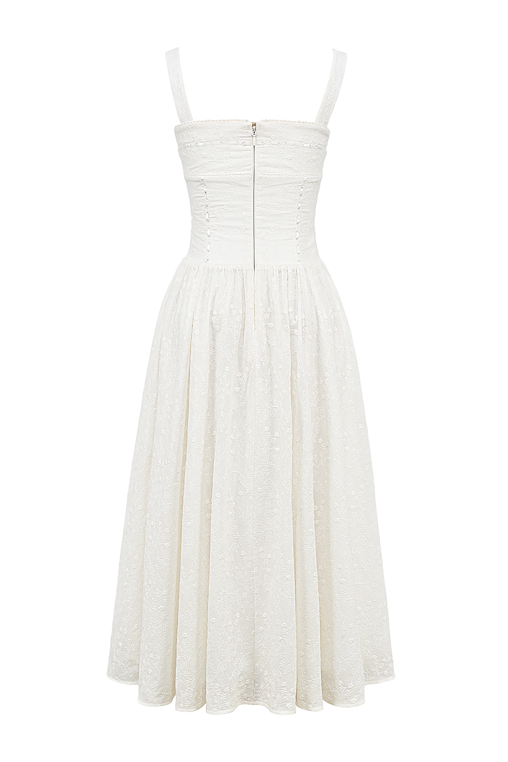 Vivien White Broderie Anglais Midi Sundress - luluinthesky