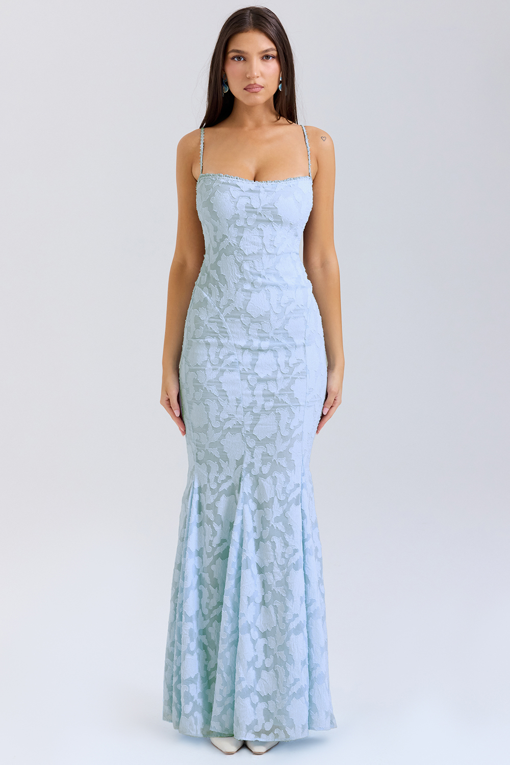 Joan Bluebell Lace Up Back Maxi Dress - luluinthesky