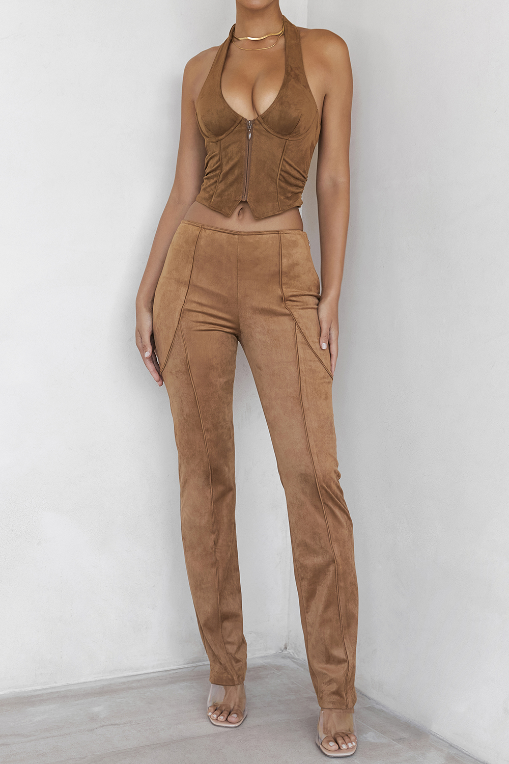 Mistress Rocks Caramel Faux Suede Trousers - SALE - luluinthesky