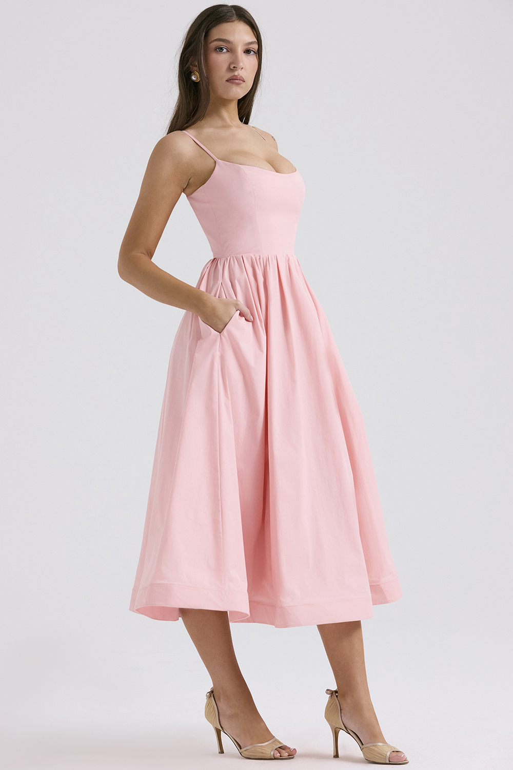 Lolita Rose Pink Cotton Corset Sundress - luluinthesky