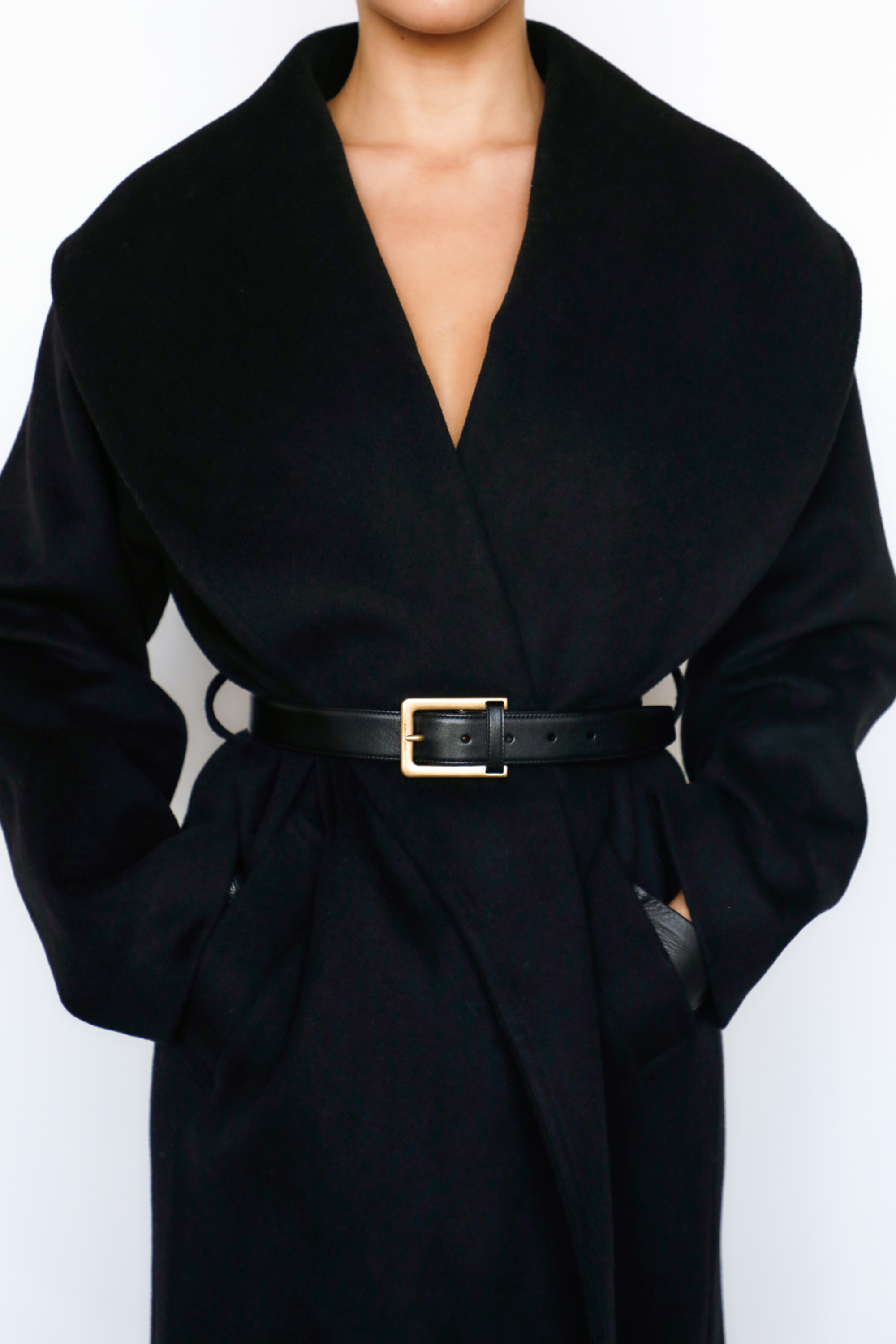 Cocoon Black Wool Shawl Collar Coat - luluinthesky