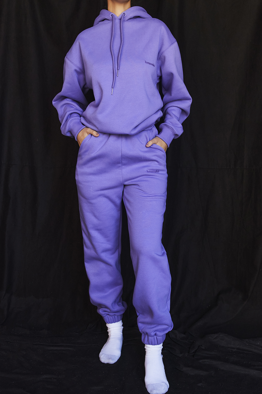 Sky Purple Fleece Back Jogging Trousers - luluinthesky